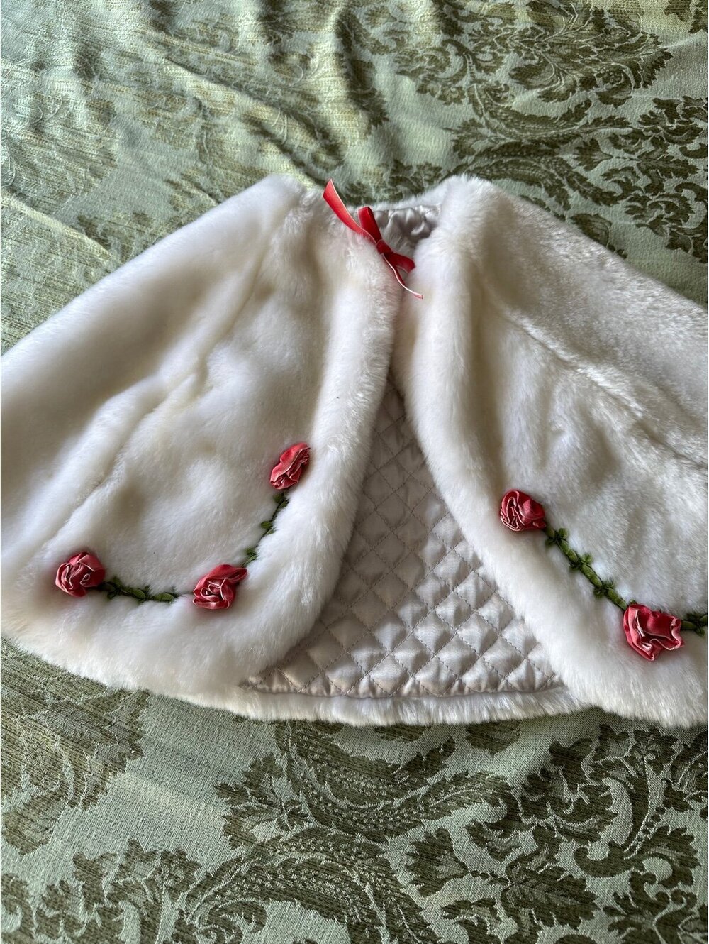 American Girl - Bitty Baby - Reversible Holiday Cape and Purse 2004 Retired